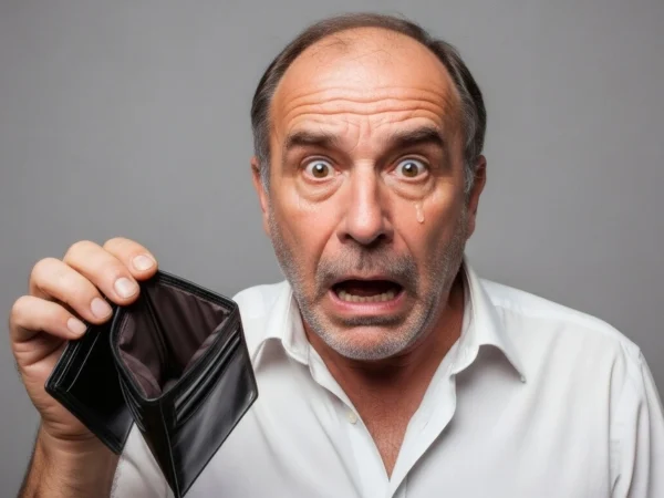homme inquiet pour son portefeuille