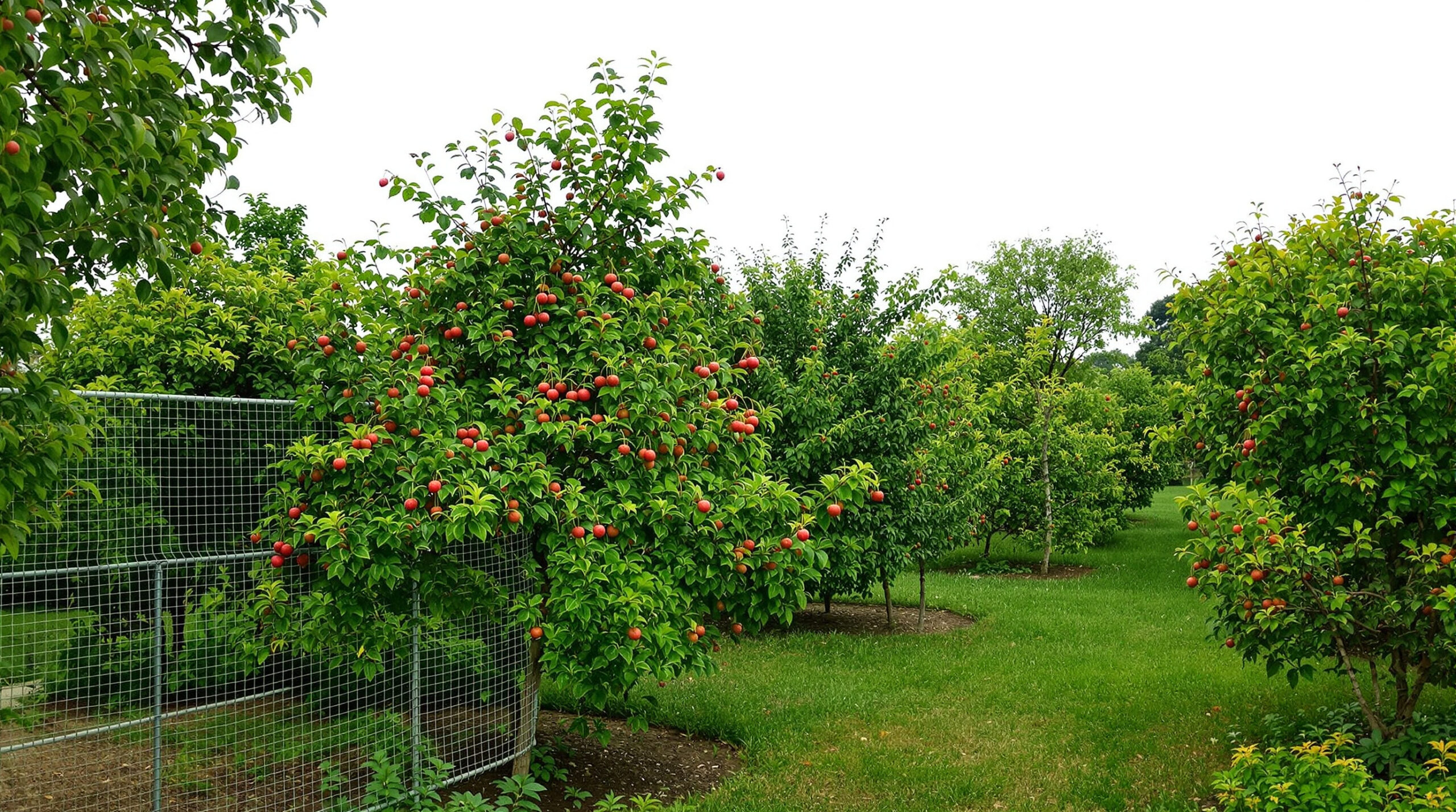 Jardin apr&egrave;s pluie.