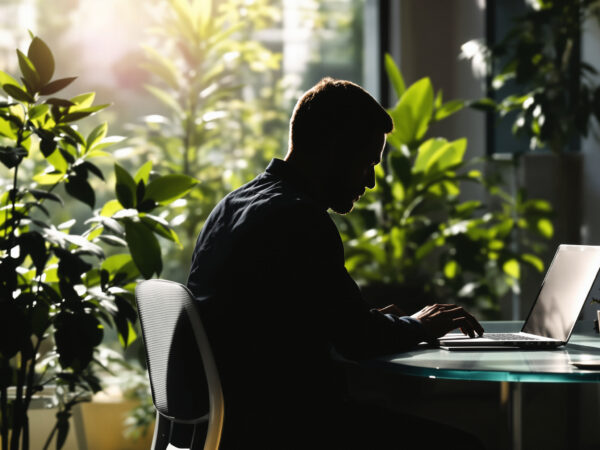 silhouette-derri&egrave;re-bureau-ordinateur