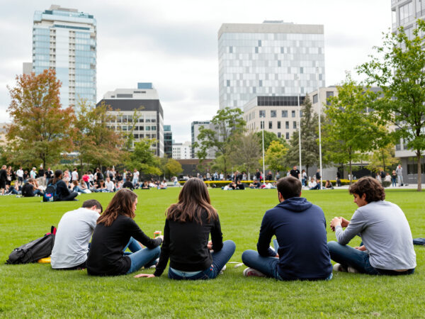 &eacute;tudiants_campus_verdoyant