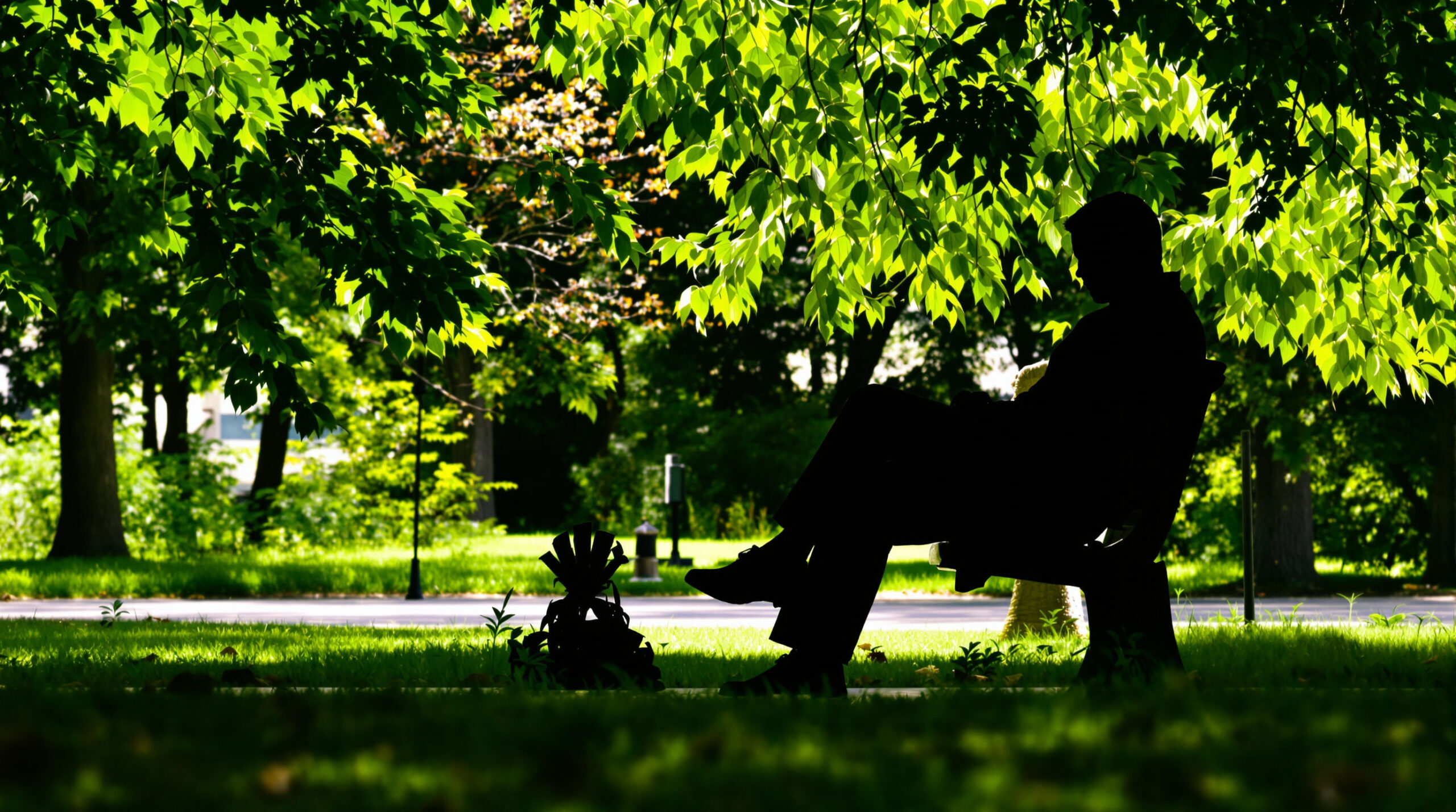réflexion_parc_personne_banc