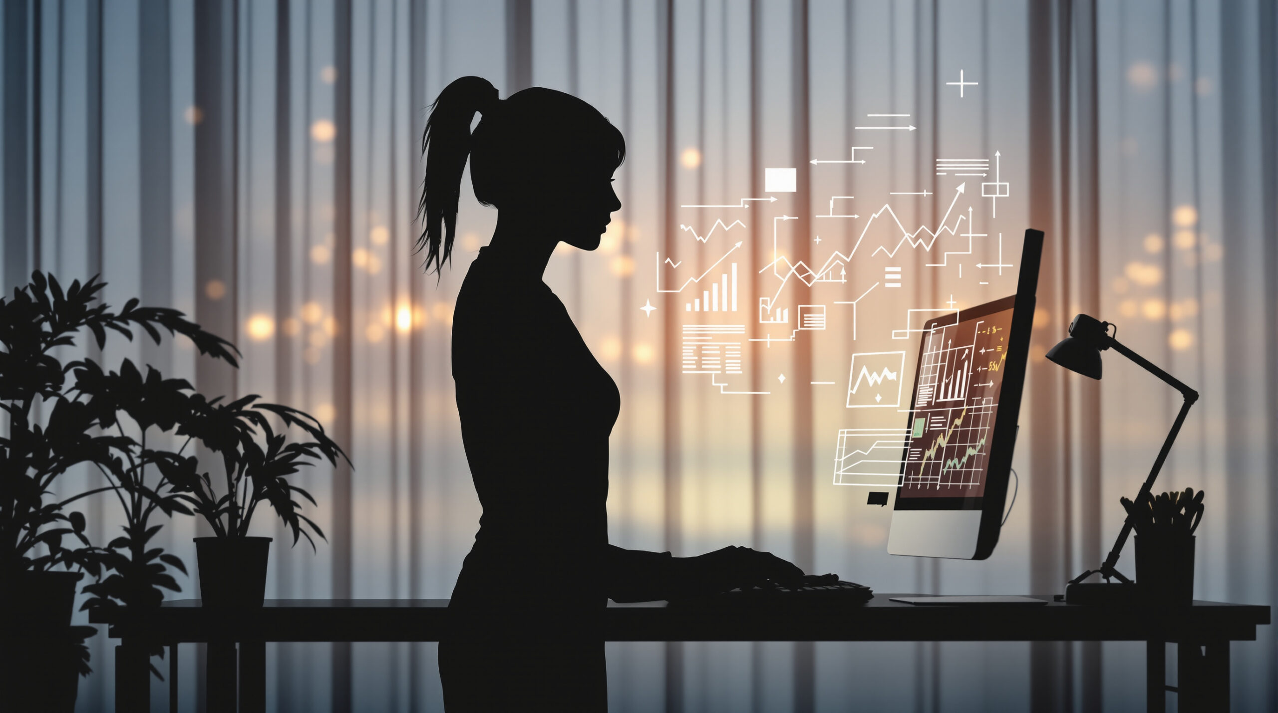 silhouette-bureau-&eacute;conomie.