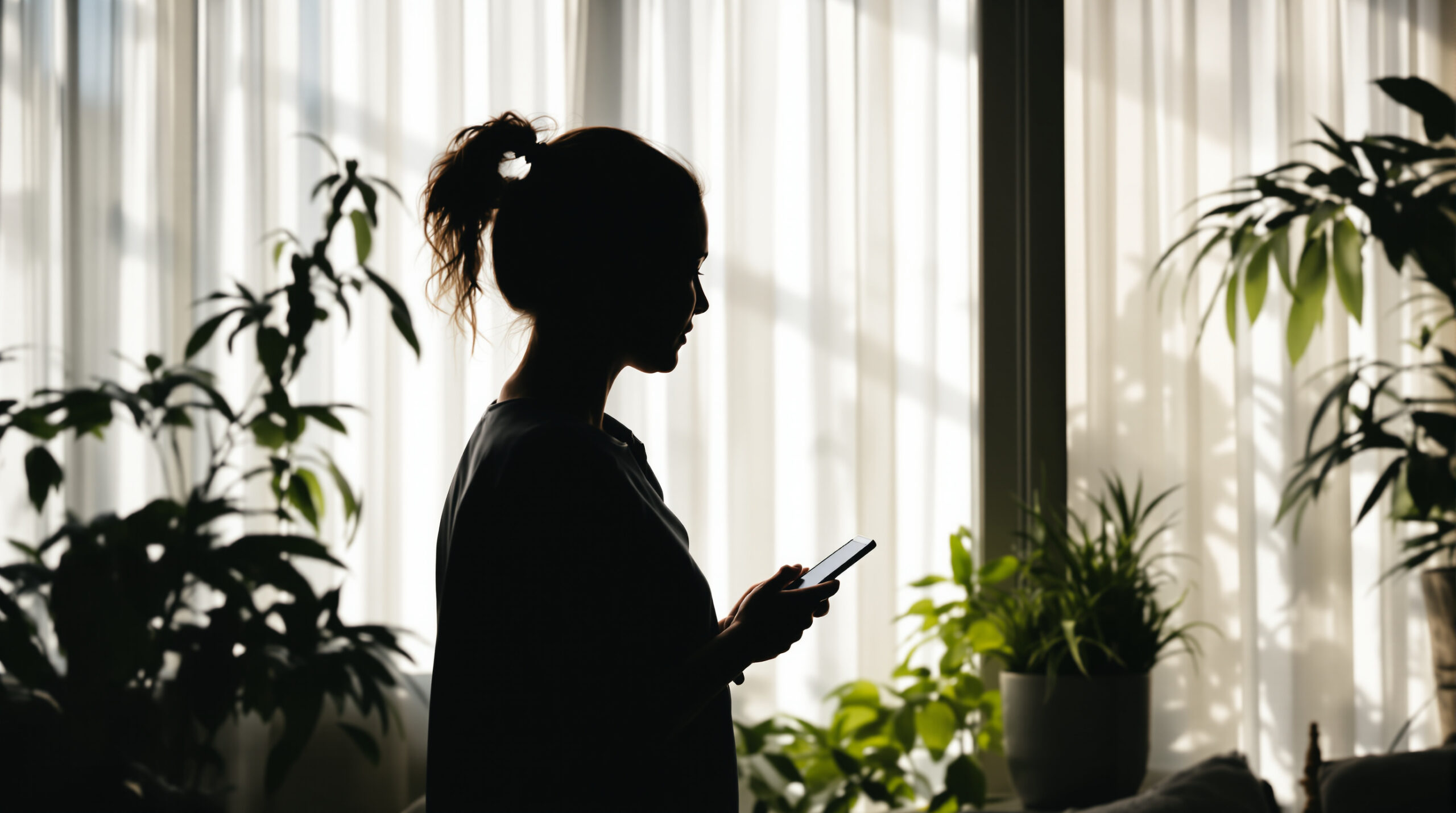 T&eacute;l&eacute;phone-Silhouette-Salon-Clair